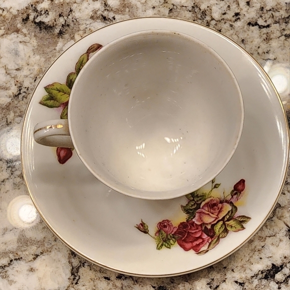 Vintage Norcrest June Rose 7/747-C Teacup with Saucer - Picture 3 of 11